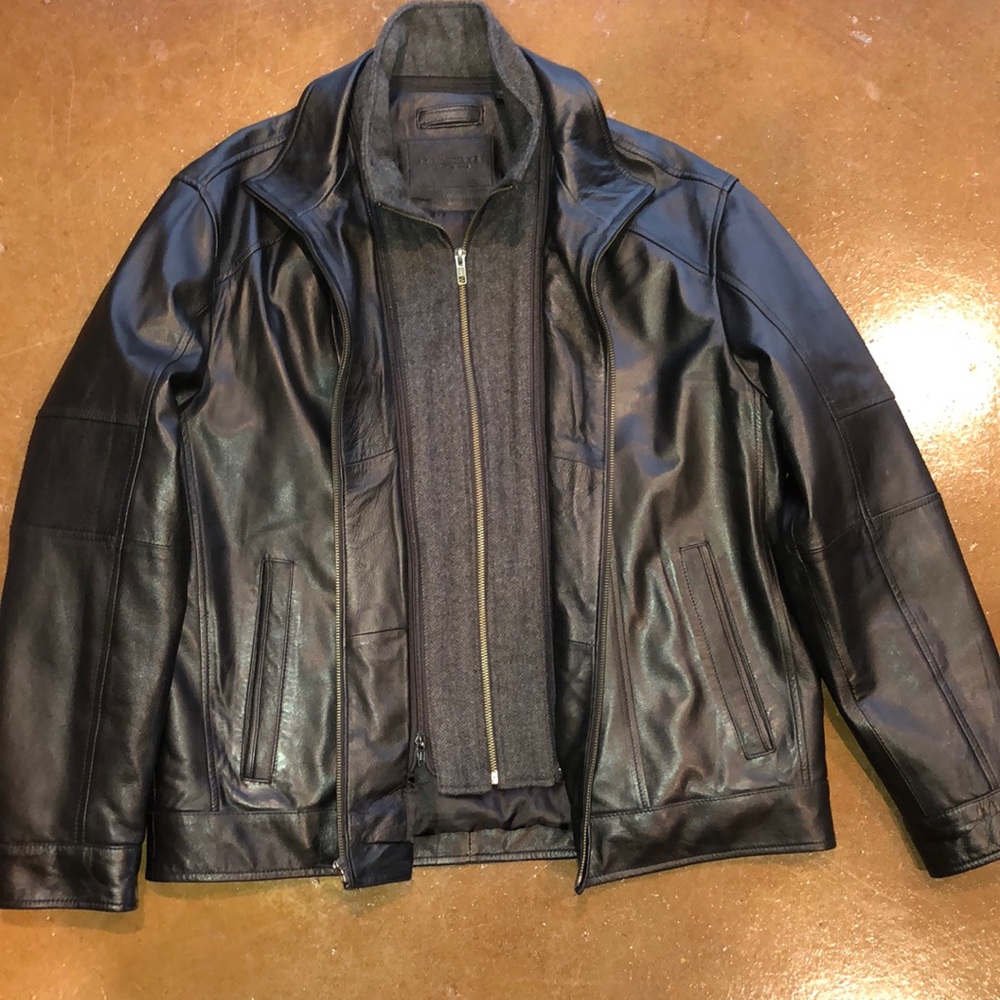 Men’s Leather Bomber Jacket